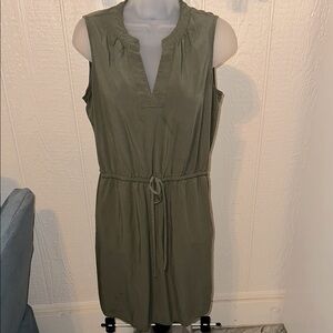 Sleeveless Olive Green Dress